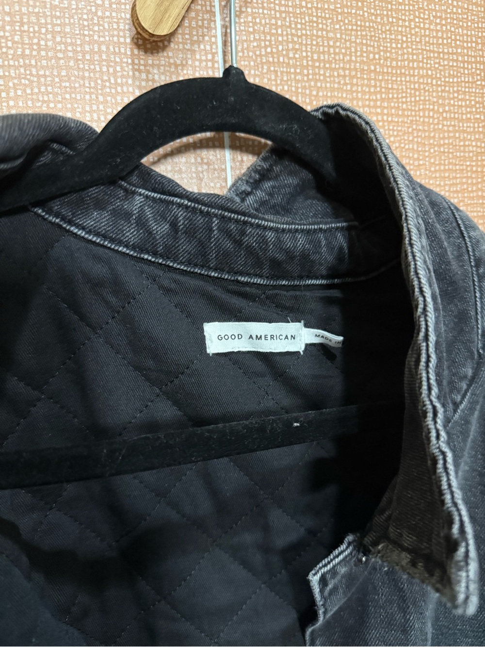 Good American Black Washed Denim Jacket - Picture 2 of 3